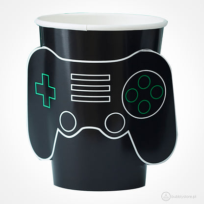 Copos com comando de consola de videojogos em 3D, com a capacidade de 260ml.Cada embalagem contém 8 unidades.