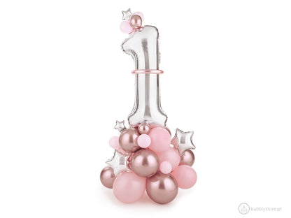 Kit de balões rosa para decoração de festa aniversário, com a medida de 90 x 140cm.
Inclui balões de latéx, balões foil, balões de modelagem.