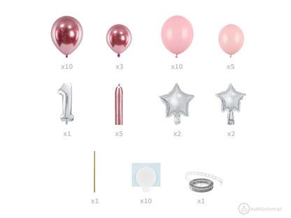 1 Pink Bouquet Balloons Kit