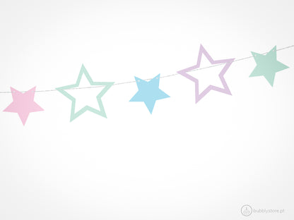 Grinalda Estrelas Pastel
