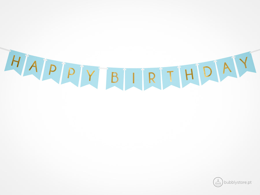 Blue Happy Birthday Wreath