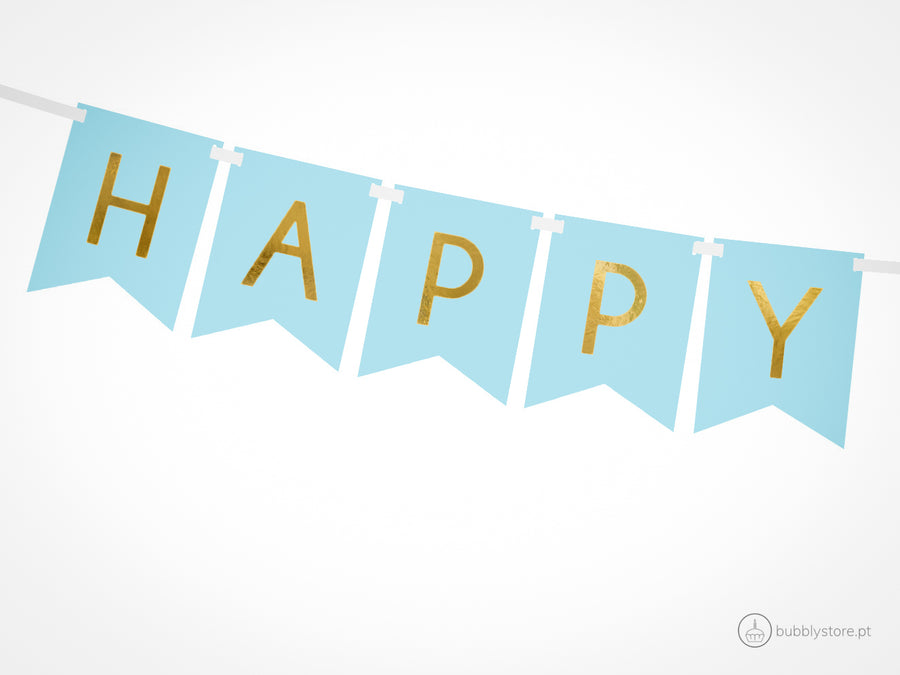 Blue Happy Birthday Wreath