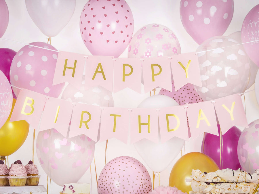 Happy Birthday Pink Wreath