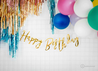 Golden Happy Birthday Wreath