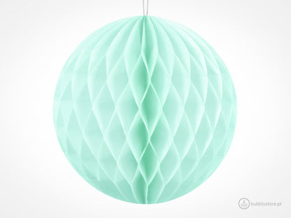 Bolas de papel menta para decoração festa aniversário, com 10cm. Cada embalagem é composta por 1 unidade.