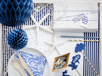Navy Blue Paper Ball (10cm)