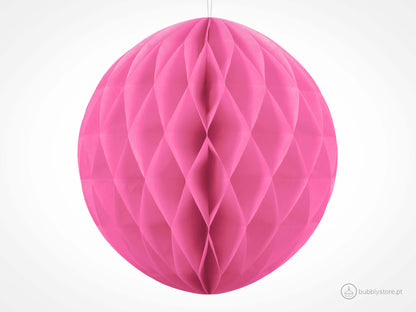 Bolas de papel rosa para decoração festa aniversário, com 20cm. Cada embalagem é composta por 1 unidade.