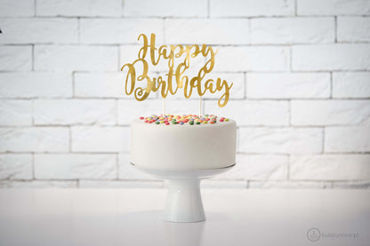 Adorno para tarta de feliz cumpleaños.