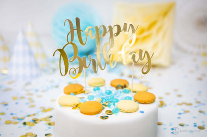 Adorno para tarta de feliz cumpleaños.