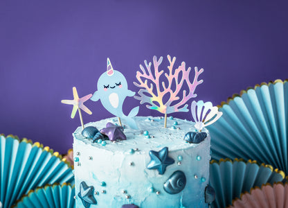 Topper de pastel del fondo del mar