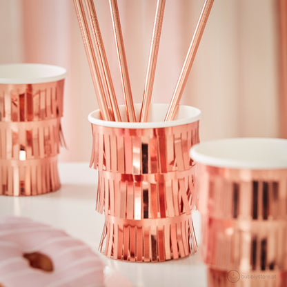 Copos Franjas Rose Gold