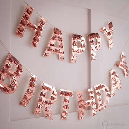 Happy Birthday Fringed Wreath