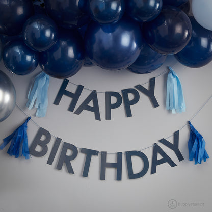 Blue Happy Birthday Wreath