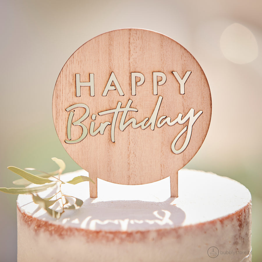 Topo de Bolo Happy Birthday Madeira