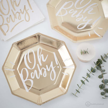 Gold Oh Baby Plates