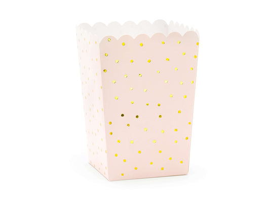 Pink Popcorn Box with Polka Dots
