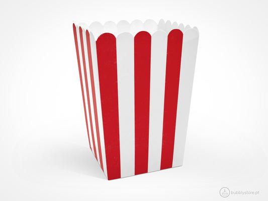 Red Striped Popcorn Box