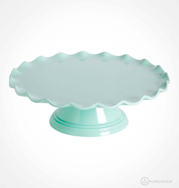 Mint Waves Cake Plate