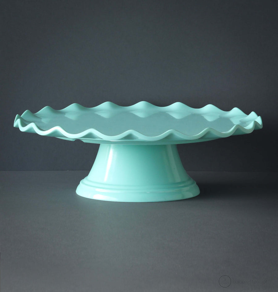 Mint Waves Cake Plate