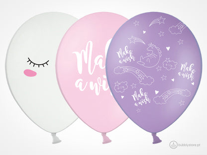 Balões de latex com 30 centímetros de diâmetro para decoração de festa aniversário do tema Unicórnios.