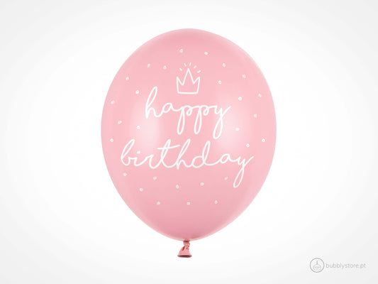 Balões Happy Birthday Rosa