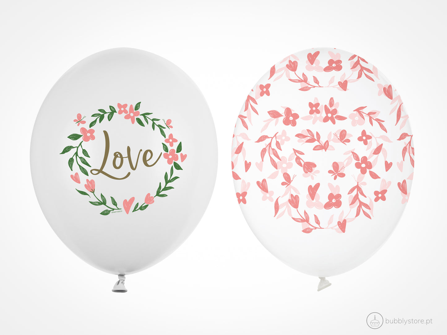 Conjunto de balões "Love", 30 cm de diâmetro para decoração de momentos a dois / dia dos Namorados / S. Valentim.