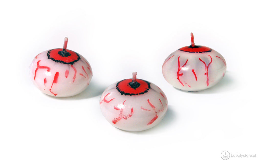 Vela em forma de olho para decoração de festa de Halloween, com 4 cm..
Cada embalagem contém 1 unidade.