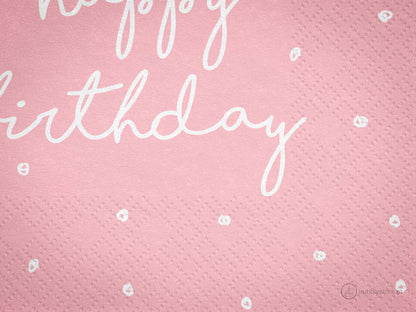 Happy Birthday Pink Napkins
