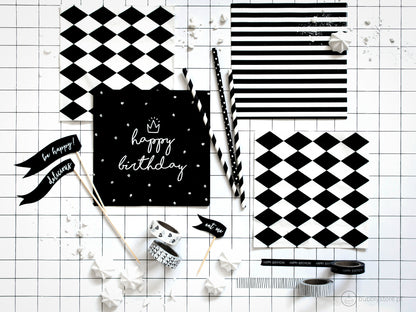 Black Striped Napkins
