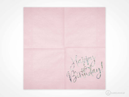 Happy Birthday Pink Napkins