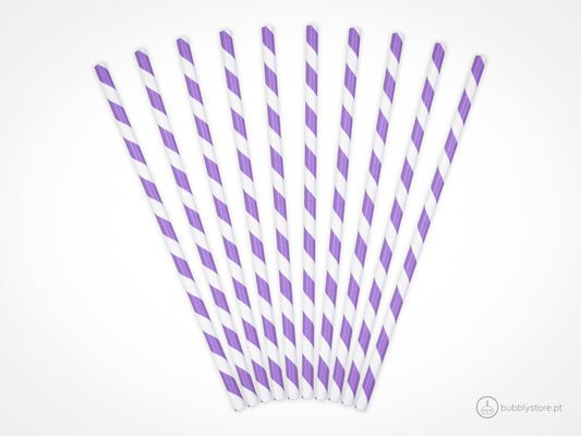 Striped Lilac Straws