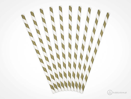 Striped Mate Golden Straws