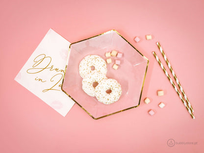 Matte Gold Striped Straws