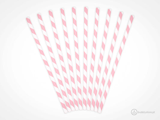Striped Light Pink Straws
