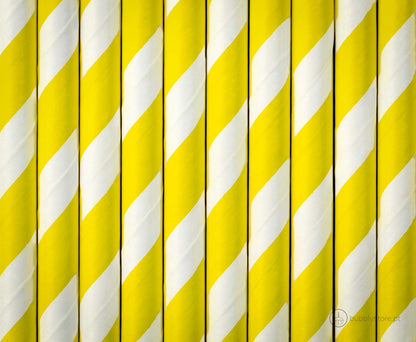 Striped Yellow Straws