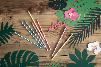 Striped Yellow Straws