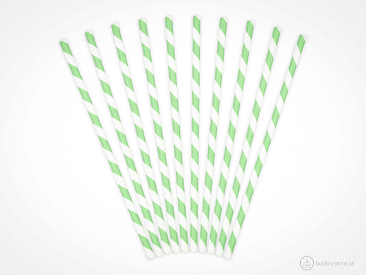 Green Striped Straws