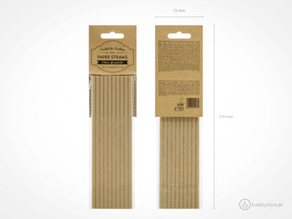 Palhinhas Kraft (19,5 cm) (Pack 10)