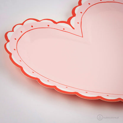 Heart Plates (25.4 x 22.9 cm) (Pack of 8)