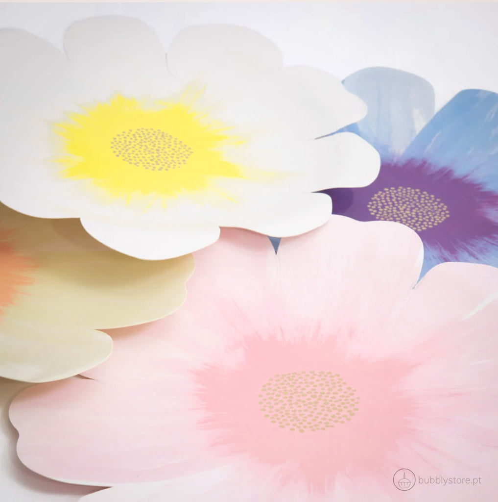 Pastel Flower Plates