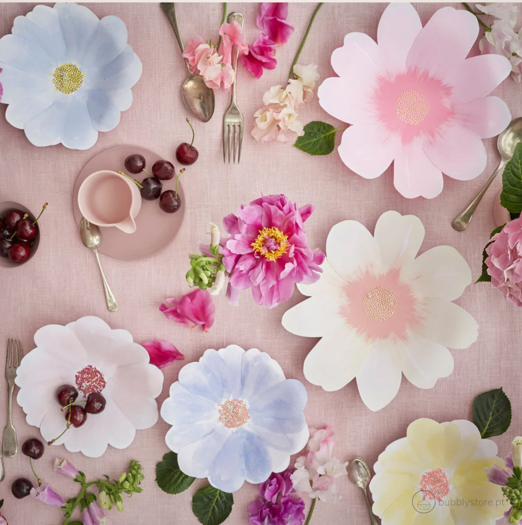 Pastel Flower Plates