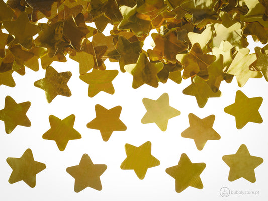 Canhão Confetis Estrelas Dourado