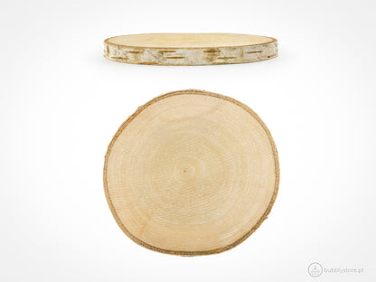 Conjunto de bases de madeira, com altura de 1cm e diâmetro de 12cm.
Cada embalagem contém 2 unidades.