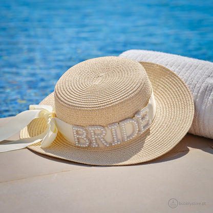 Sombrero de paja de novia
