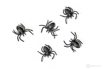 Aranhas de plástico, com a medida de 3 x 3 cm, para decoração de festa Halloween / Família Adams / Wednesday.