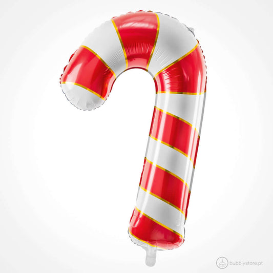 Balão Bengala Rebuçado Vermelho e Branco - Bubbly