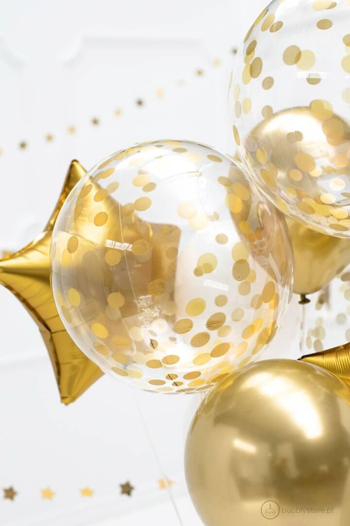Balão Confetis Dourados - Bubbly