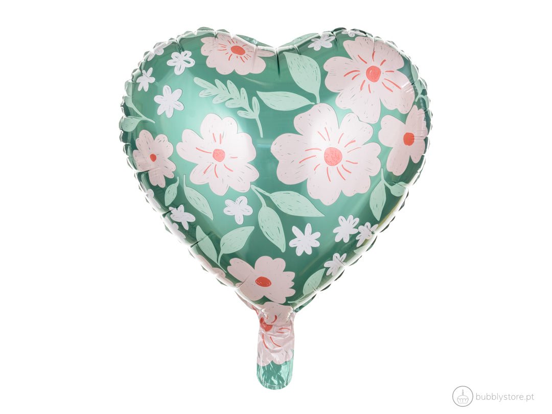 Balão Coração Floral - Bubbly