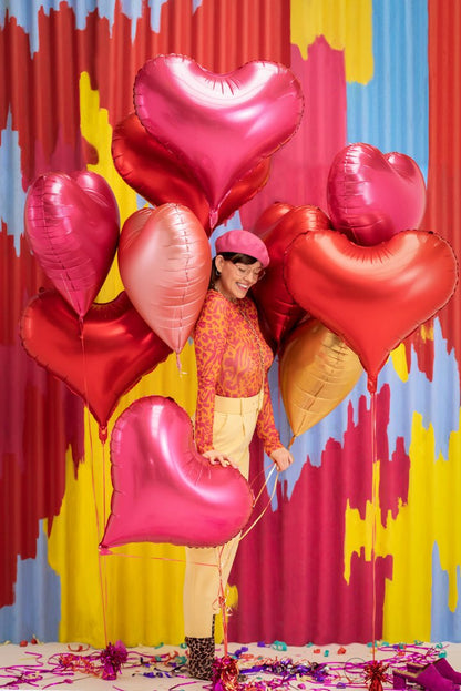 Balão Coração Rosa - Bubbly