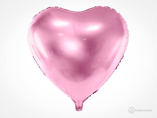 Balão Coração Rosa Claro (45cm) - Bubbly